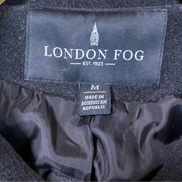 London Fog Coat Wool Blend Black Women’s Size Medium - Picture 7 of 12